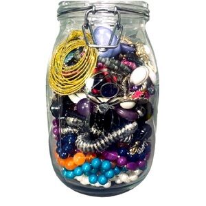80’s X-Large Colourful Jewelry Mystery Jar !